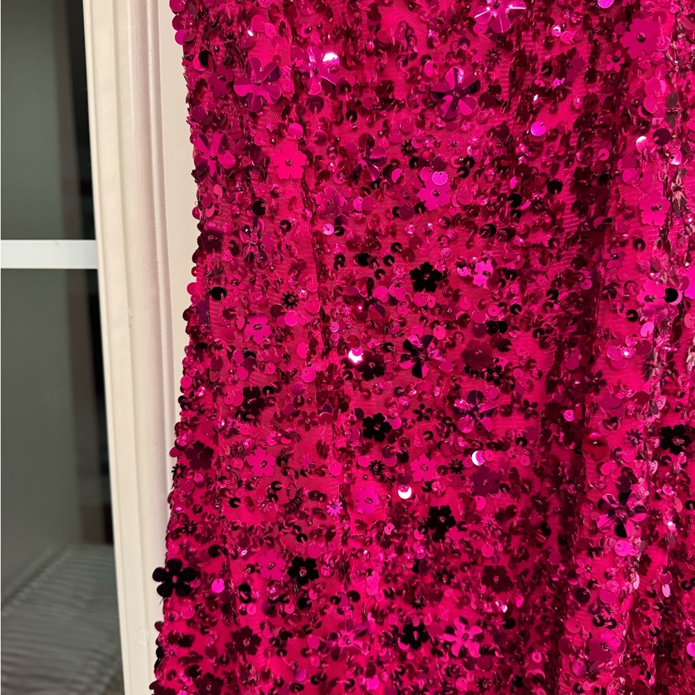 Elegant Pink Mac Duggal Sequin Dress - Picture 2 of 7